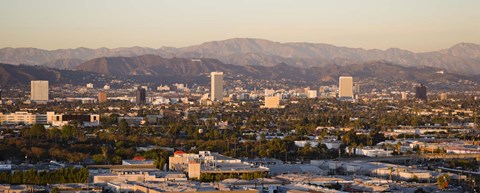 Framed Buildings in a city, Miracle Mile, Hayden Tract, Hollywood, Griffith Park Observatory, Los Angeles, California, USA Print