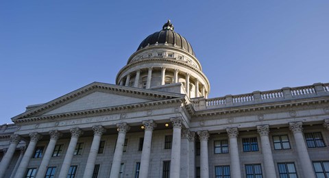 Framed Low angle view of the Utah State Capitol Building, Salt Lake City, Utah Print