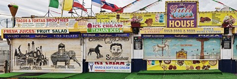 Framed Old Store Front along Riegelmann Boardwalk, Long Island, Coney Island, New York City, New York State, USA Print