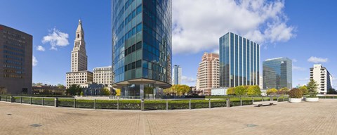 Framed Modern buildings in a city, Hartford, Connecticut, USA 2011 Print