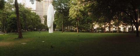 Framed Large head sculpture in a park, Madison Square Park, Madison Square, Manhattan, New York City, New York State, USA Print