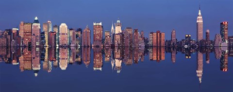 Framed New York Skyline with Reflection Print