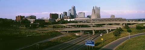Framed Highway interchange, Kansas City, Missouri, USA Print