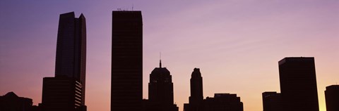 Framed Downtown skyline at dusk, Oklahoma City, Oklahoma, USA Print