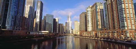 Framed Skyscraper in a city, Trump Tower, Chicago, Cook County, Illinois, USA Print