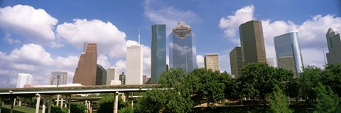 Framed Wedge Tower, ExxonMobil Building, Chevron Building from a Distance, Houston, Texas, USA Print