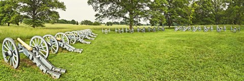 Framed Cannons in a park, Valley Forge National Historic Park, Philadelphia, Pennsylvania, USA Print