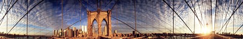 Framed Details of the Brooklyn Bridge, New York City, New York State, USA Print