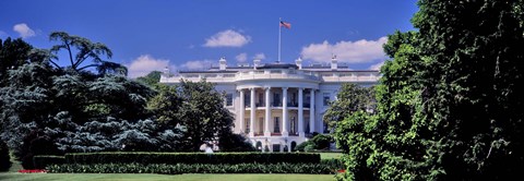Framed Facade of the government building, White House, Washington DC, USA Print