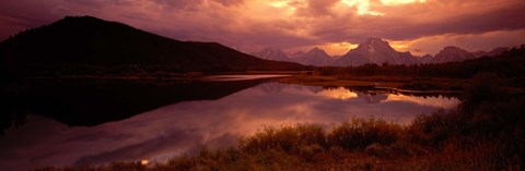 Framed Teton Range, Mountains, Grand Teton National Park, Wyoming, USA Print
