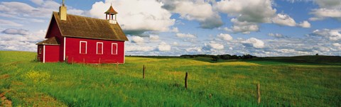 Framed Small Red Schoolhouse, Battle Lake, Minnesota, USA Print