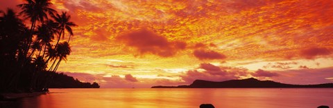 Framed Sunset, Huahine Island, Tahiti Print