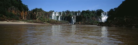Framed Waterfall in a forest, Iguacu Falls, Iguacu National Park, Argentina Print
