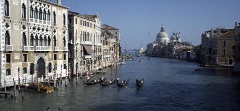 Framed Gondolas in a canal, Grand Canal, Venice, Veneto, Italy Print