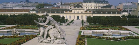 Framed Garden in front of a palace, Belvedere Gardens, Vienna, Austria Print