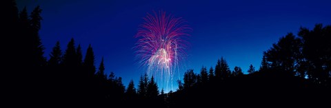 Framed Fireworks, Canada Day, Banff National Park, Alberta, Canada Print