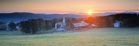 Framed Sunrise Peacham VT USA Print