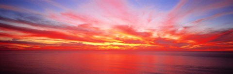 Framed Sunset Pacific Ocean, California, USA Print