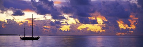 Framed Sunset Moorea French Polynesia Print