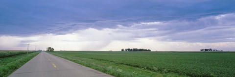 Framed Storm clouds over a landscape, Illinois, USA Print