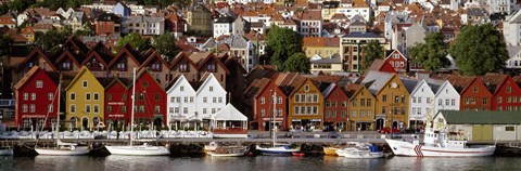 Framed Harbor in Bergen, Norway Print