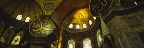 Framed Low angle view of a ceiling, Aya Sophia, Istanbul, Turkey Print