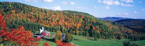 Framed Hillside Acres Farm, Barnet, Vermont, USA Print