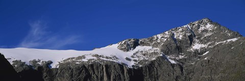 Framed Low angle view of snow on a mountain, Darran Mountains, Fiordland National Park, South Island New Zealand, New Zealand Print