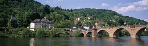 Framed Neckar River, Heidelberg, Baden-Wurttemberg, Germany Print