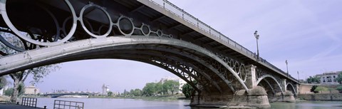 Framed Low Angle View Of Isabel II Bridge Over Guadalquivir River, Seville, Spain Print