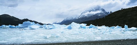 Framed Glacier on a mountain range, Grey Glacier, Torres Del Paine National Park, Patagonia, Chile Print