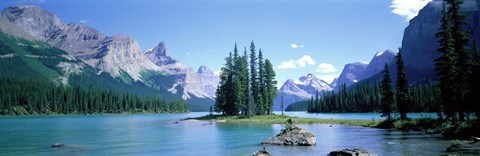 Framed Maligne Lake Near Jasper, Alberta, Canada Print