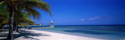 Framed Beach At Half Moon Hotel, Montego Bay, Jamaica Print