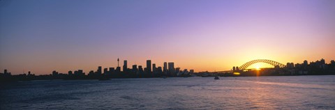 Framed Sunset Over the Bridge, Sydney, Australia Print