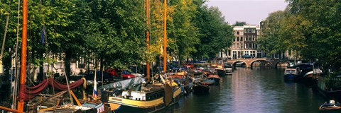 Framed View of a Canal, Netherlands, Amsterdam Print