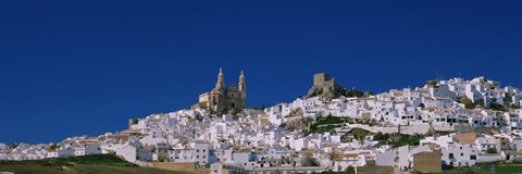 Framed Low angle view of a town, Olvera, One of the White Villages of Andalucia, Cadiz Province, Spain Print