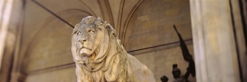Framed Germany, Munich, Lion sculpture in front of a building Print