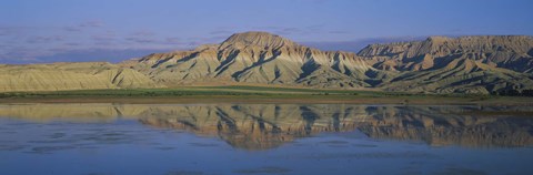 Framed Reflection of hills in a lake, Cayirhan, Turkey Print