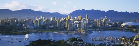 Framed Skyscrapers at the waterfront, Vancouver, British Columbia, Canada Print