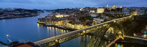 Framed Bridge across a river, Dom Luis I Bridge, Oporto, Portugal Print