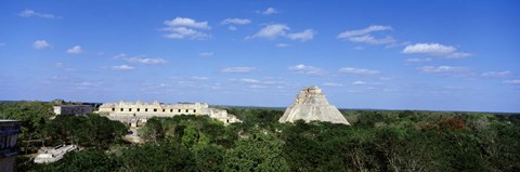 Framed Pyramid Of The Magician Uxmal, Yucatan Peninsula, Mexico Print