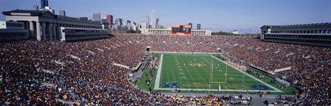 Framed Football, Soldier Field, Chicago, Illinois, USA Print