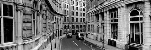 Framed Buildings along a road, London, England Print