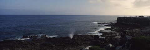Framed Rock formations at the coast, Punta Suarez, Espanola Island, Galapagos Islands, Ecuador Print