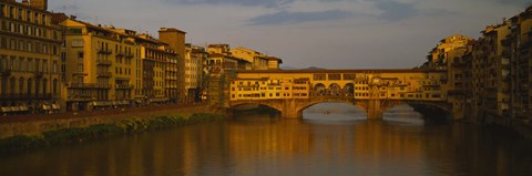 Framed Bridge Across Arno River, Florence, Tuscany, Italy Print