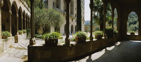 Framed Porch of a building, Montserrat, Barcelona, Catalonia, Spain Print