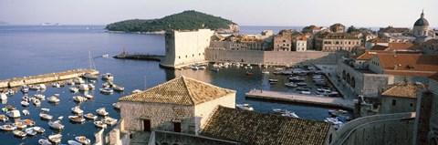 Framed Harbor Of Dubrovnik, Croatia Print