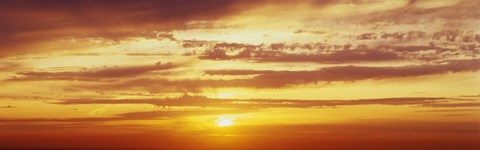 Framed Sunset, Santorini, Greece Print