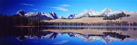 Framed Little Redfish Lake Mountains ID USA Print