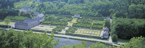 Framed Aerial View, Freyr Castle, Ardennes, Belgium Print